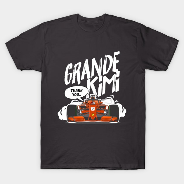 Kimi Raikkonen Grande Kimi T-Shirt by jaybeetee